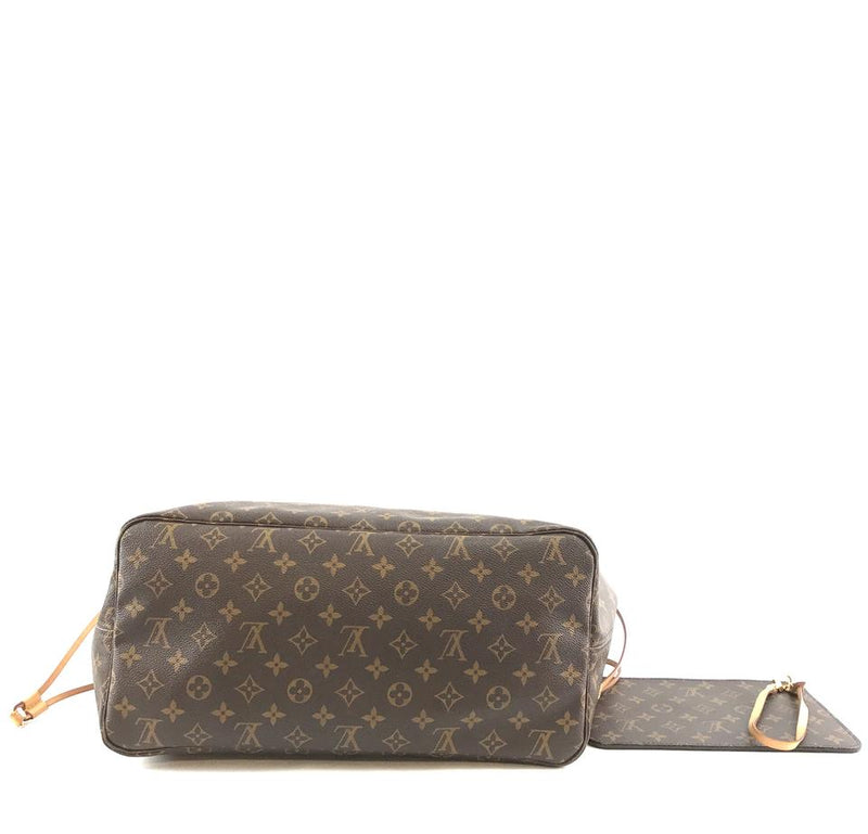 Louis Vuitton Neverfull Tote Pochette Clutch Neo with Gm Brown Monogram Canvas Shoulder Bag – LuxeDH