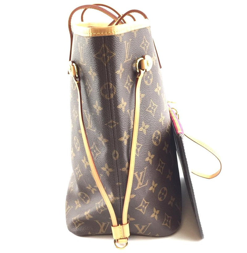 Louis Vuitton Neverfull Tote Pochette Clutch Neo with Mm Brown Monogram Canvas Shoulder Bag – LuxeDH