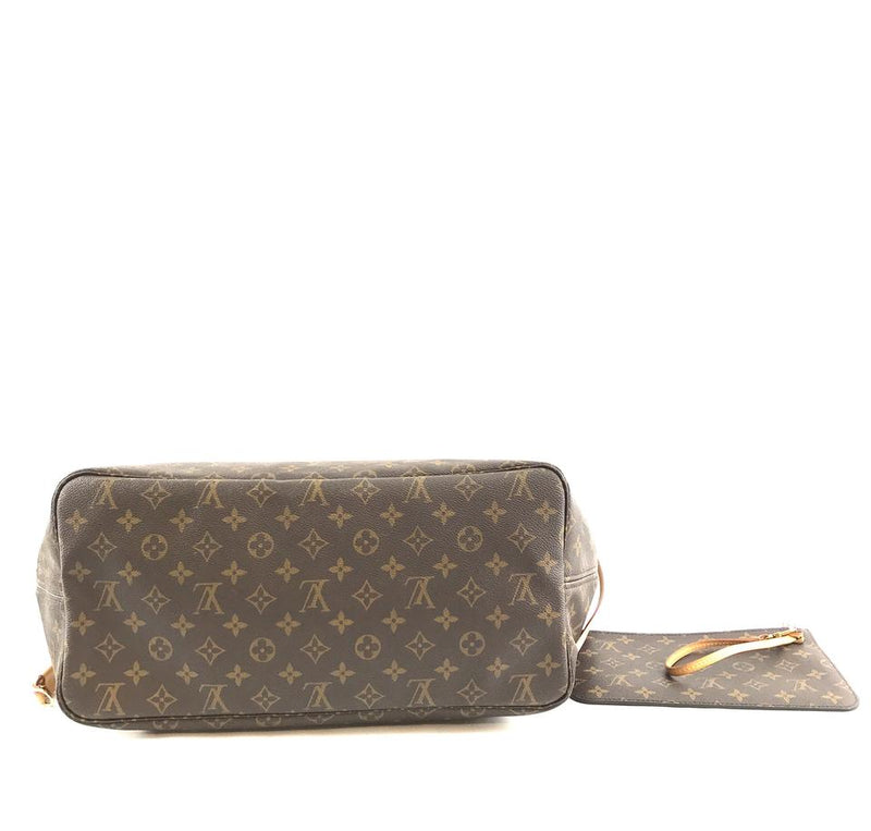Louis Vuitton Neverfull Tote Pochette Clutch Neo with Gm Brown Monogram Canvas Shoulder Bag – LuxeDH
