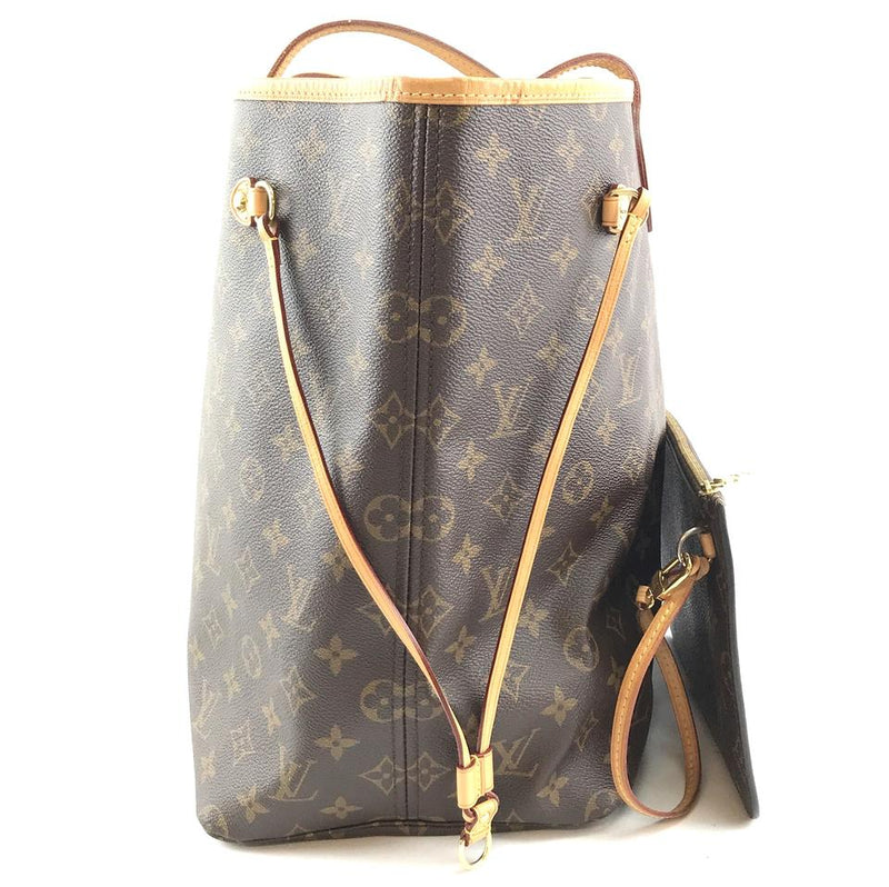 Louis Vuitton Neverfull Tote Pochette Clutch Neo with Gm Brown Monogram Canvas Shoulder Bag – LuxeDH