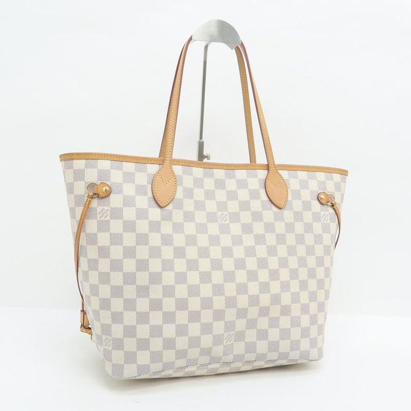 Louis Vuitton Neverfull W Mm W/P White Brown Damier Azur Canvas Shoulder Bag – LuxeDH