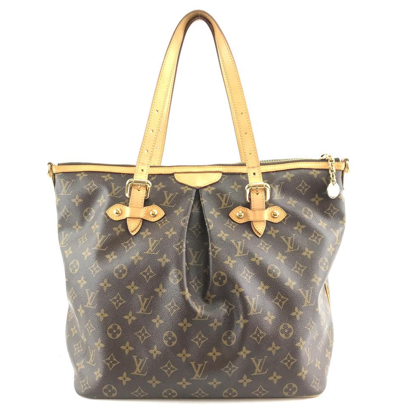 Louis Vuitton Palermo with Strap Large Gm Tote Zip Top Work Everyday Brown Monogram Canvas ...