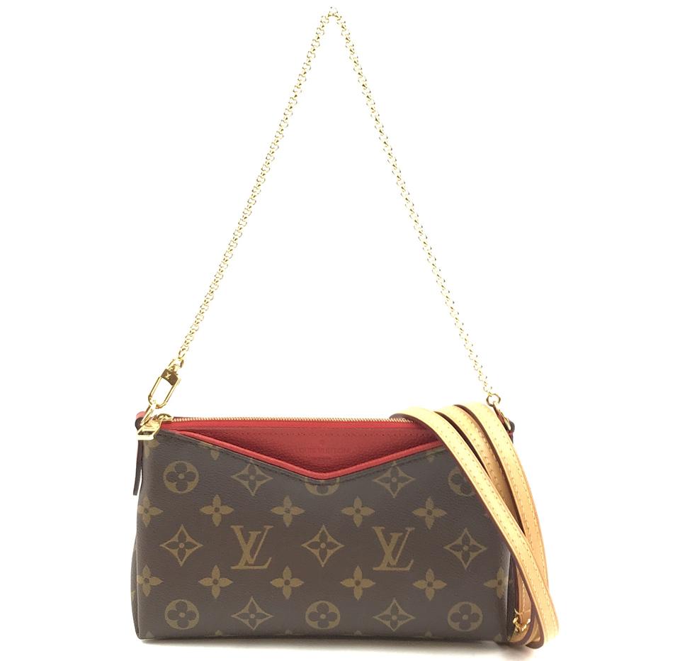 Louis Vuitton Pallas Clutch Monogram Canvas Bag Brown