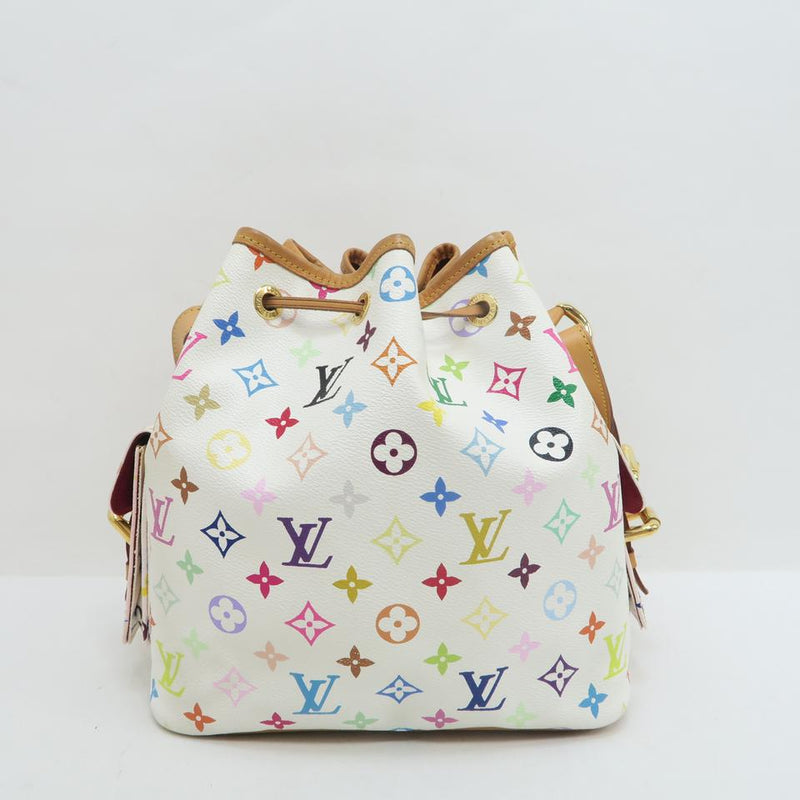 LOUIS VUITTON Petit Noe Shoulder Bag Monogram Canvas Multicolor White