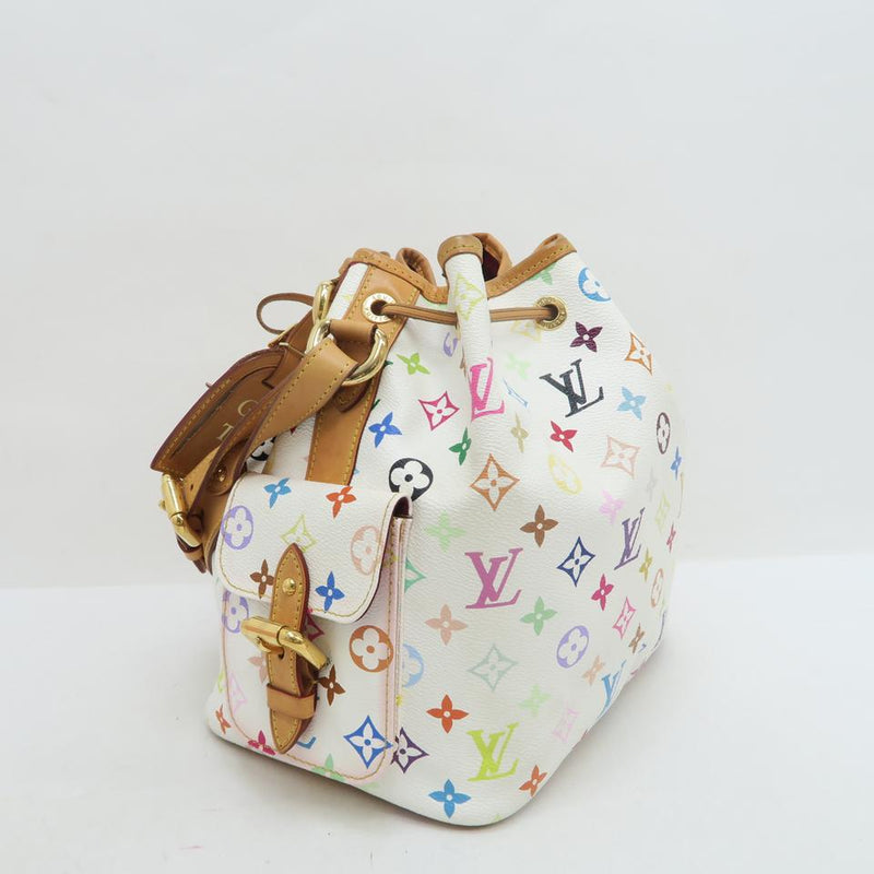 Louis Vuitton Petit Noe Monogram Multicolore White Canvas Shoulder Bag – LuxeDH