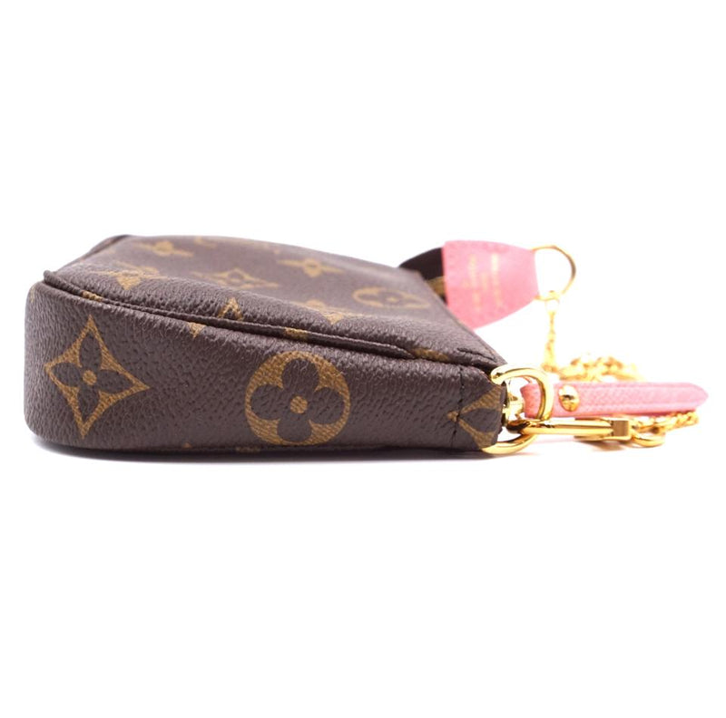 Louis Vuitton Pochette Gold Chain Wristlet Cosmetic Baguette Brown Multicolor Monogram Canvas ...