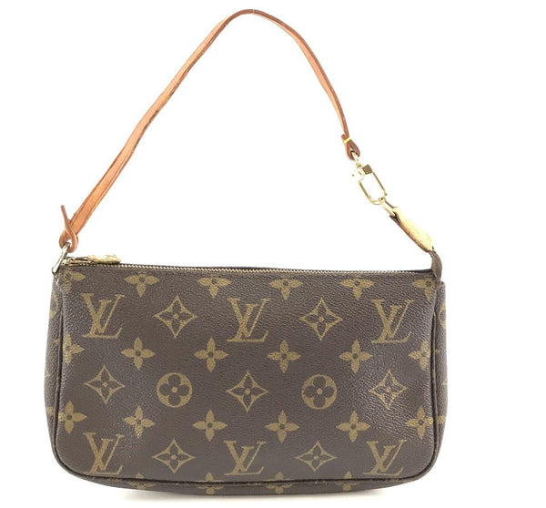 Louis Vuitton Pochette Accessory Cosmetic Make Up Sling Evening Be Brown Monogram Canvas Clutch ...