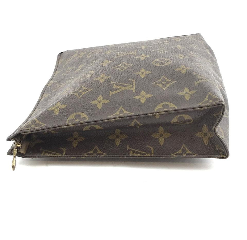 Louis Vuitton Pochette Pouch Flat Toiletry 26 Cosmetic Evening Beauty Brown Canvas – LuxeDH