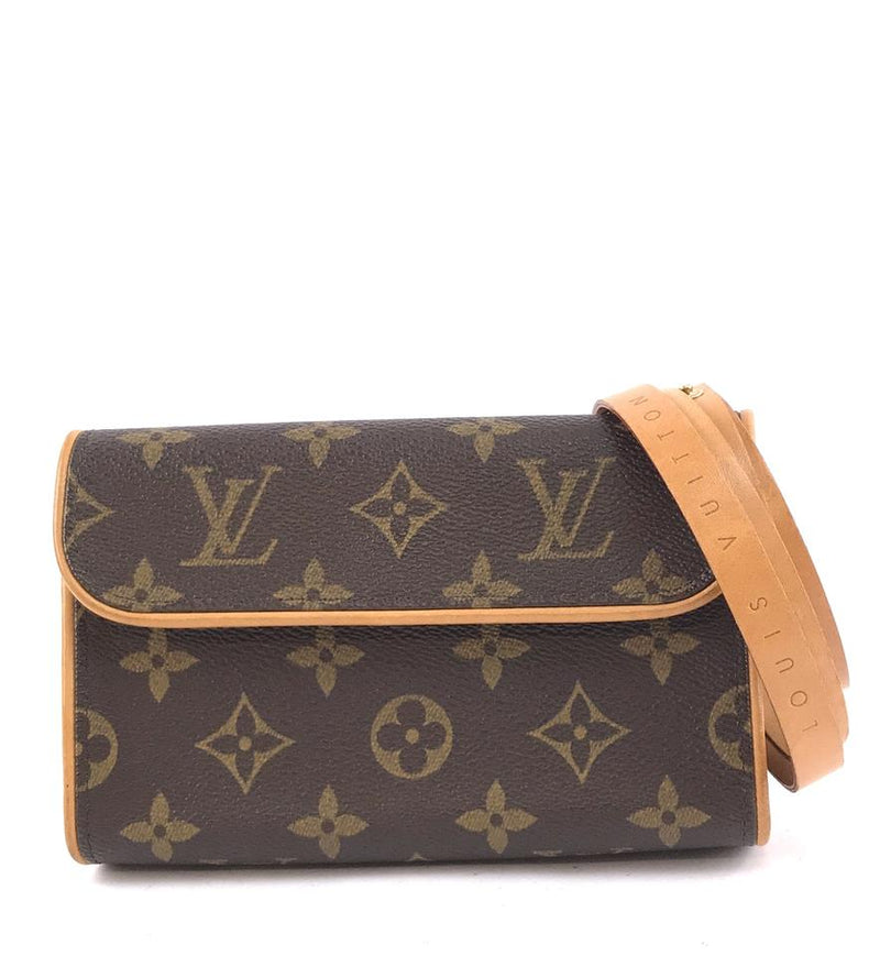 Louis Vuitton Pochette Evening Bag Florentine Bum bag Waist Fanny Pack 2 Way Brown Monogram ...