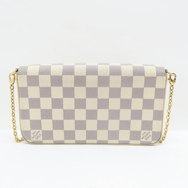 Louis Vuitton Pochette Felicie White Damier Azur Canvas Cross Body Bag – LuxeDH