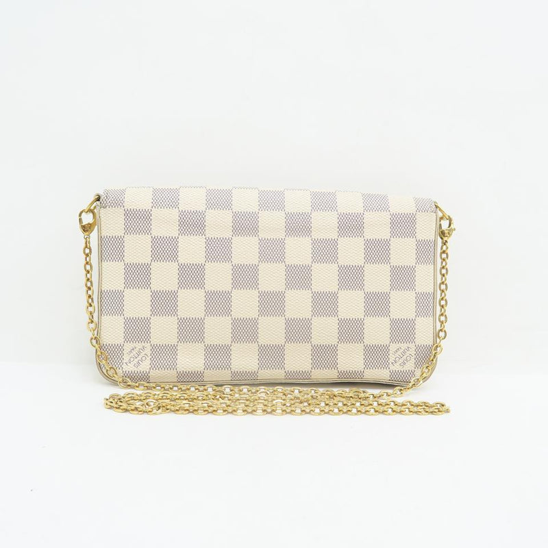 Louis Vuitton Pochette Felicie White Damier Azur Canvas Cross Body Bag – LuxeDH