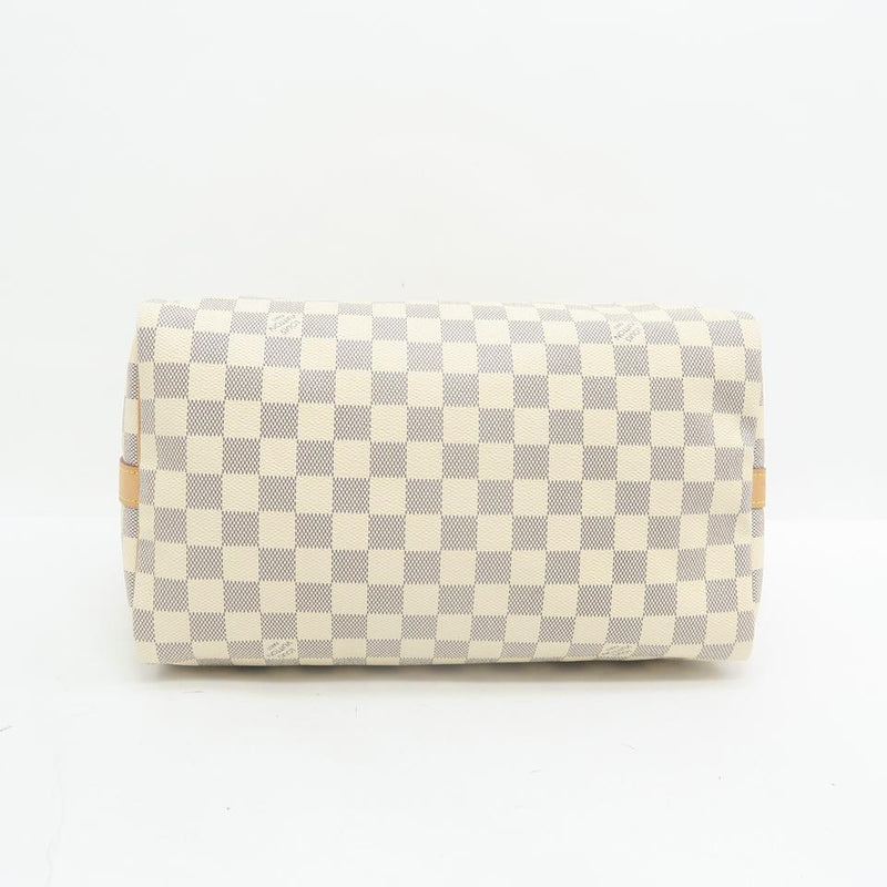 Louis Vuitton Speedy 30 Bandouliere Satchel White Damier Azur Canvas Shoulder Bag – LuxeDH