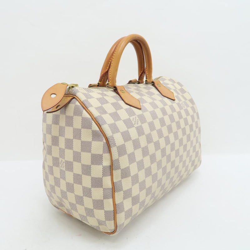 Louis Vuitton Speedy 30 Damier Azur White Canvas Tote – LuxeDH