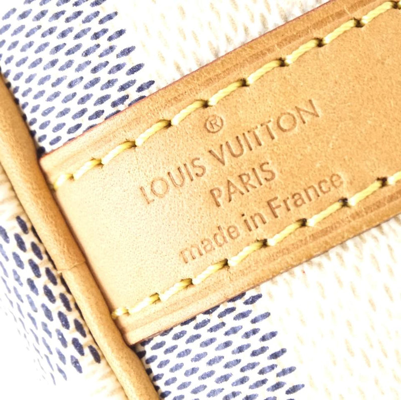 Louis Vuitton Speedy with Strap 30 Bandouliere Satchel Cross Body White Grey Damier Azur Canvas ...