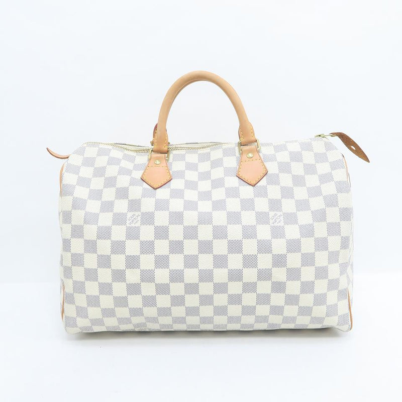 Louis Vuitton Speedy 35 Damier Azur White Canvas Tote – LuxeDH