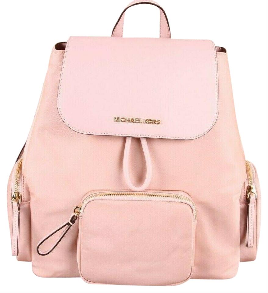 pink nylon backpack