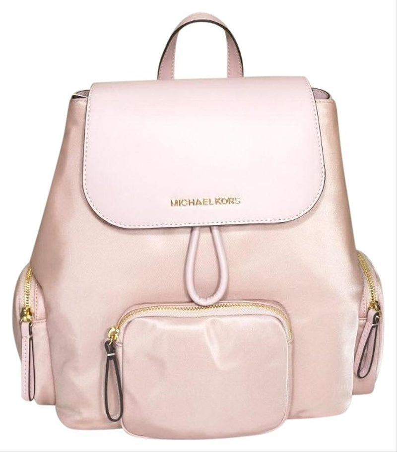 pink nylon backpack