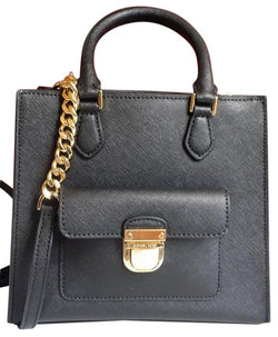 black and gold michael kors purse