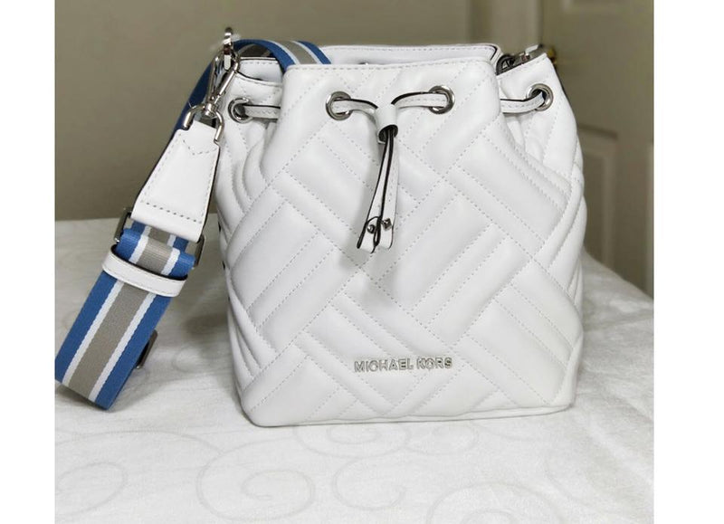 michael kors white bucket bag