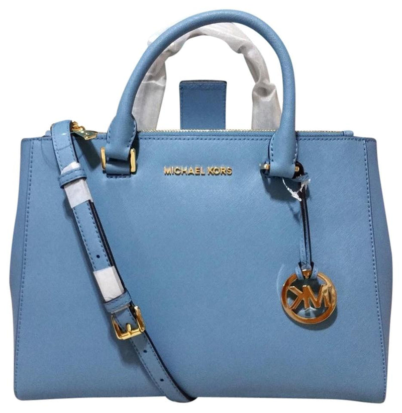 michael kors blue satchel bag