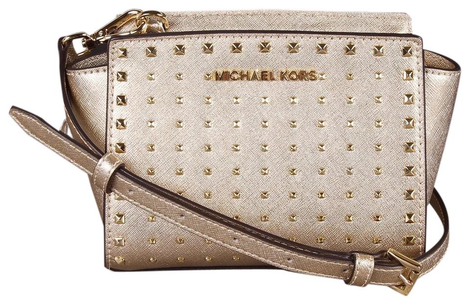 michael kors gold studded purse