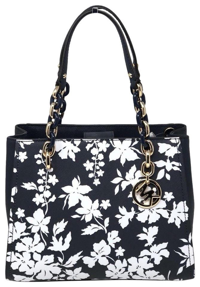 michael kors blue purse with flowers