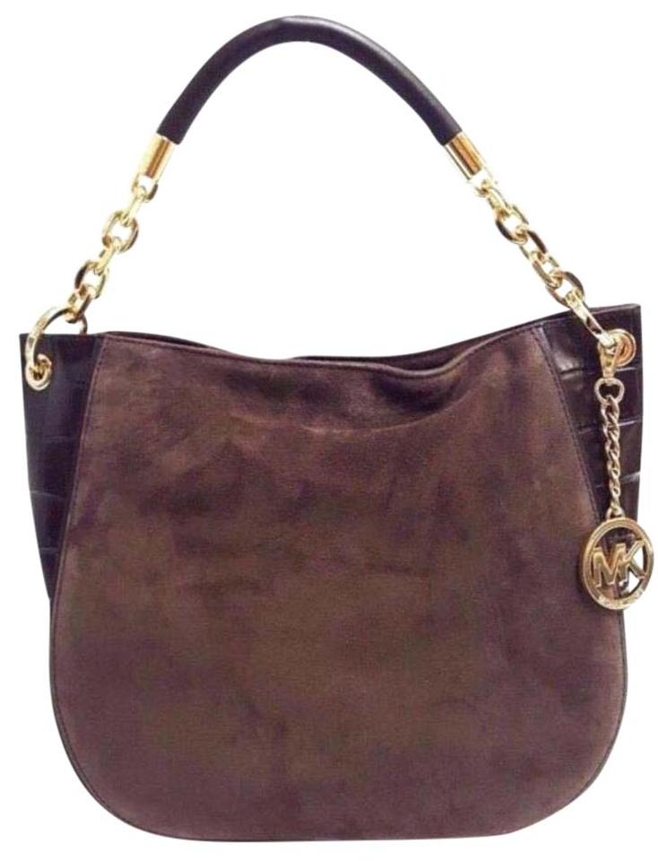 michael kors brown suede purse