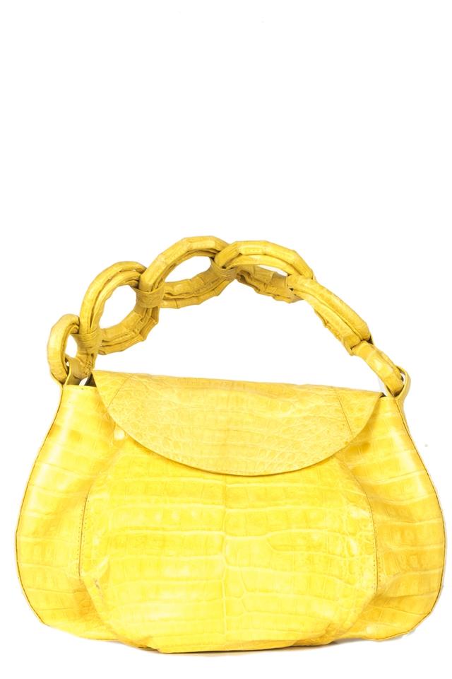 yellow crocodile bag