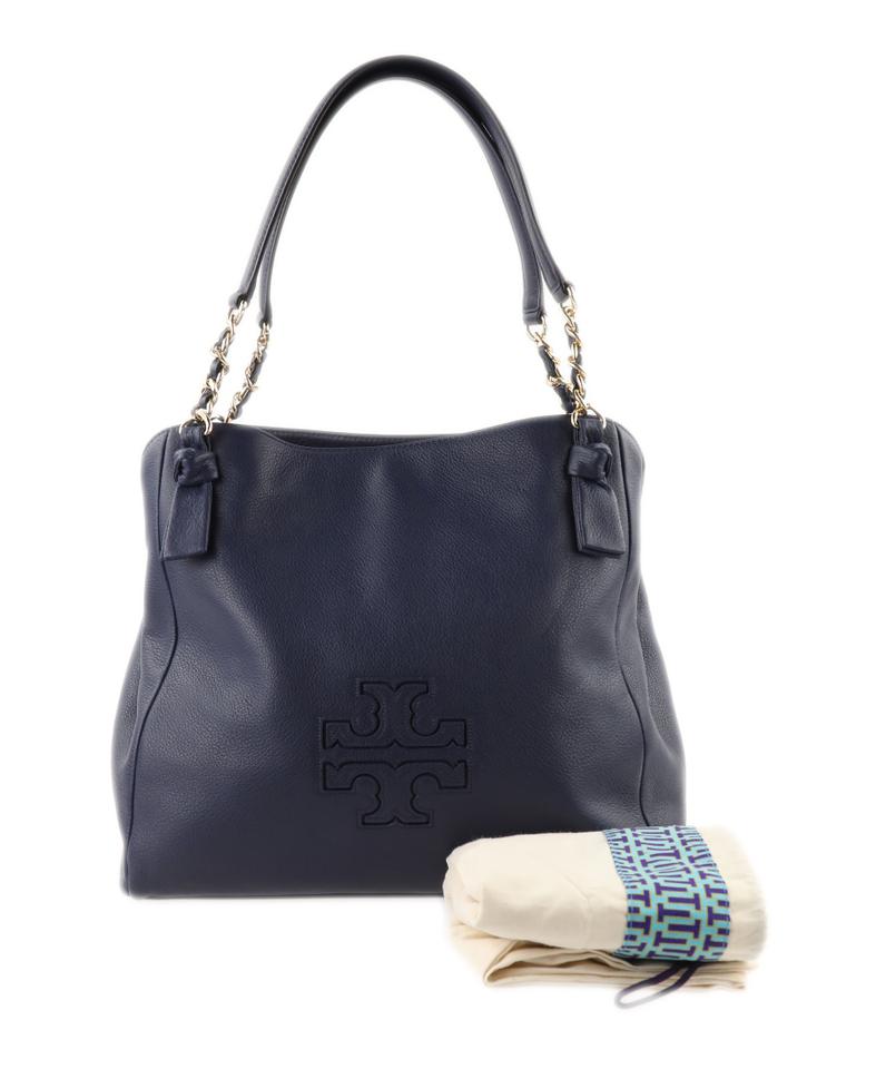 tory burch navy blue tote