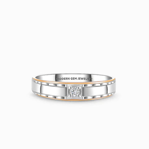 Classic Two Tone Men's Wedding Band