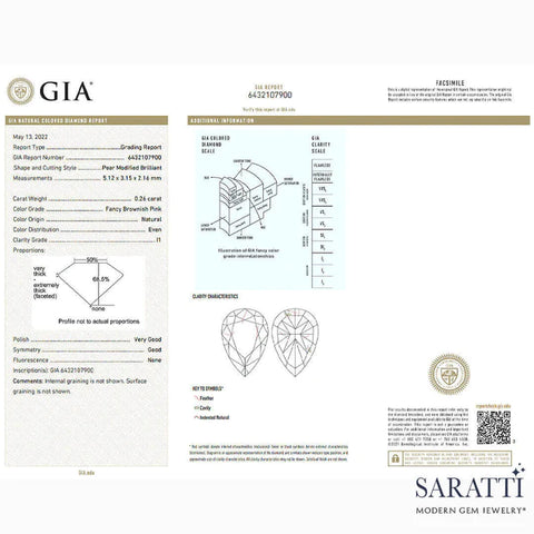 GIA Certified 0.26 carat Fancy Brownish Pink Diamond