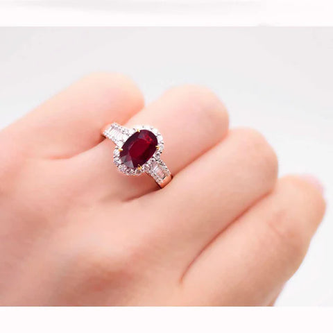 Ruby and Diamond 18K White Gold Ring