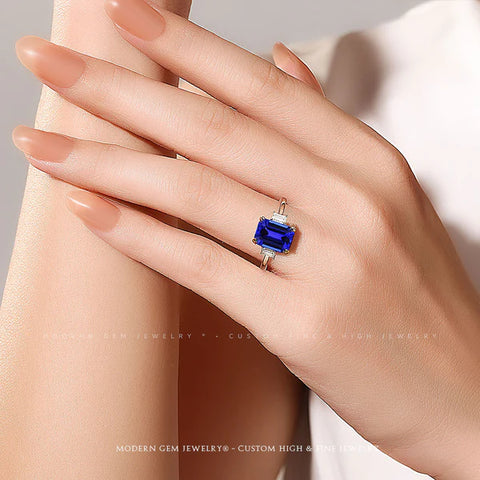 Tanzanite Engagement Ring with Diamonds