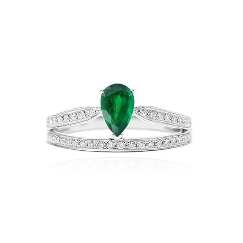 Tiara-Inspired Natural Emerald Ring