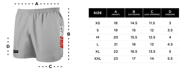 Agile Gear size chart Pancit Sports