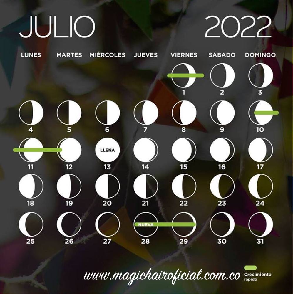 Cortar Pelo Junio 2023 Calendario lunar de julio 2022 | Magic Hair Oficial