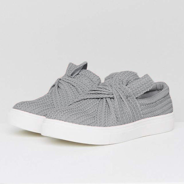 knitted twist slip on sneakers