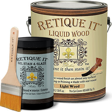 Retique It Liquid Wood - Gallon Light Wood with Ebony Stain - Stainable  Wood Fiber Paint - Put a fresh coat of wood on it (128oz LW, Ebony)