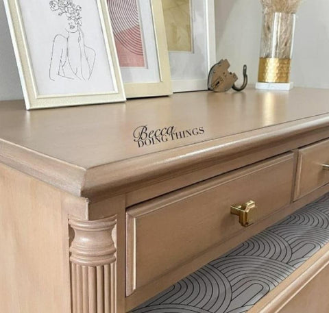 Natural wood look dresser by Becca Doing Things using Retique It