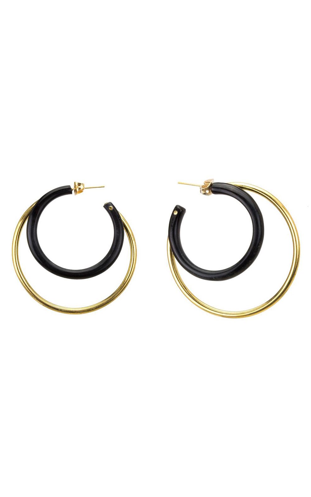 Mixed Material Gio Hoop Earrings