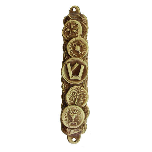 Bar Kochva Coin Mezuzah - Brass