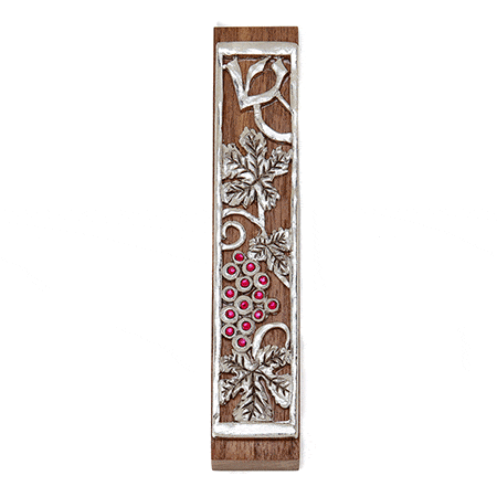 Grapes Mezuzah - Maroon