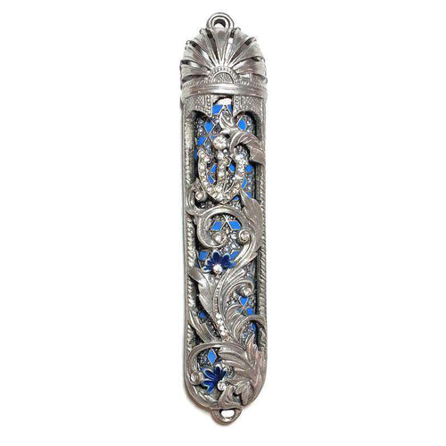 Moroccan Garden Mezuzah - Blue