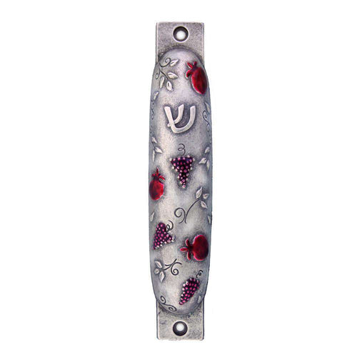 Perfect Pomegranate Mezuzah - Pewter