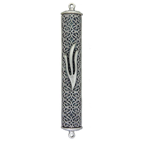 Pewter Filigree Mezuzah