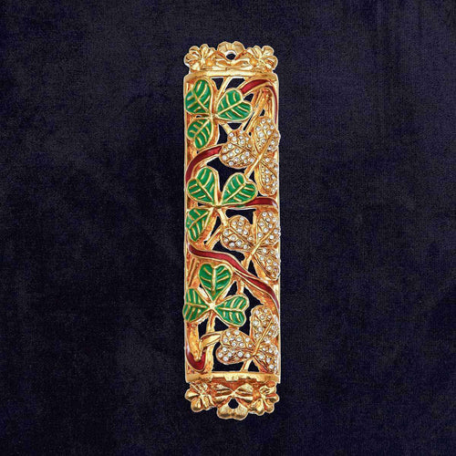 Secret Garden Mezuzah - 24k Gold Plate and Swarovski Crystals