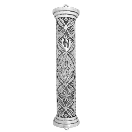 Silver Mezuzah Swirl