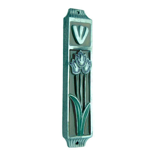 Tulips Mezuzah - Brown