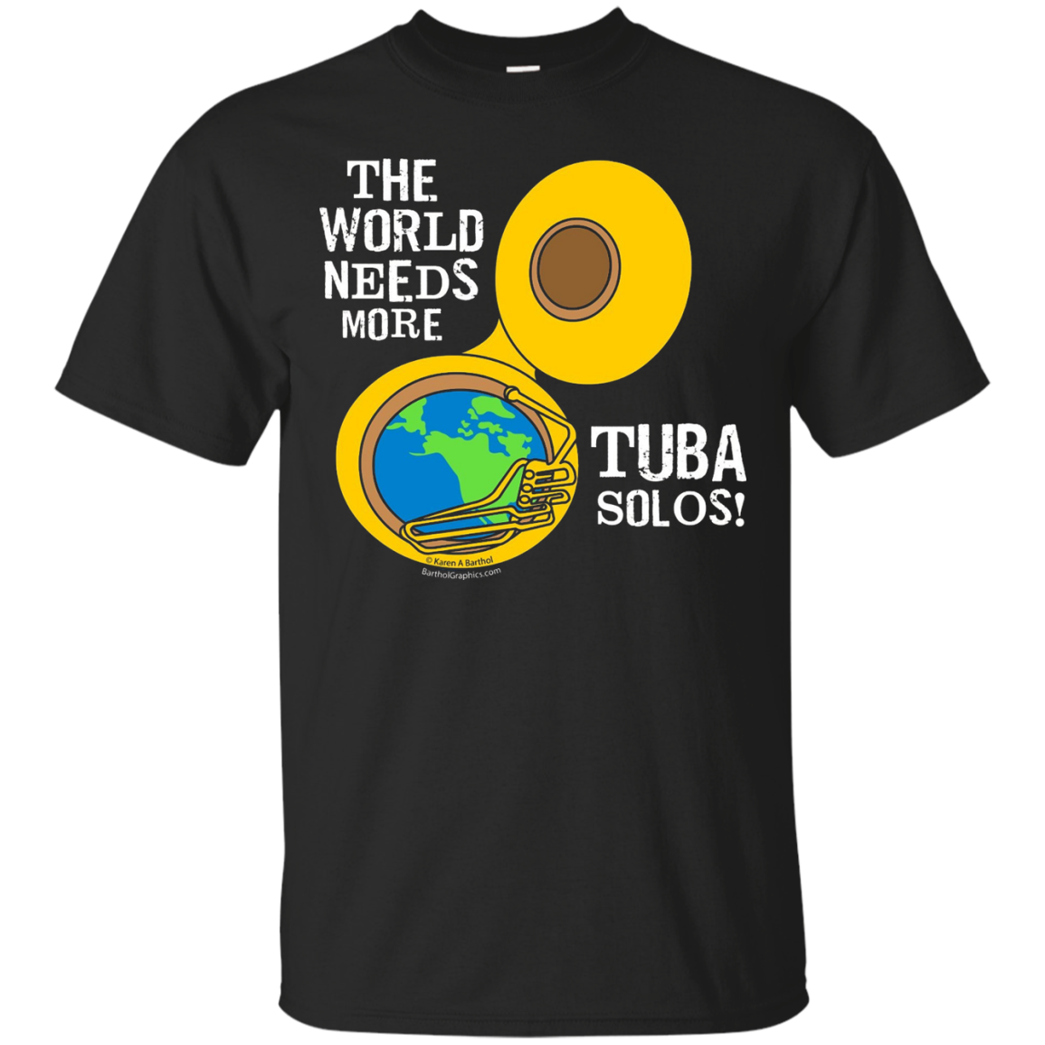 Tuba Solos Funny Musical Instrument T Shirt In White Text