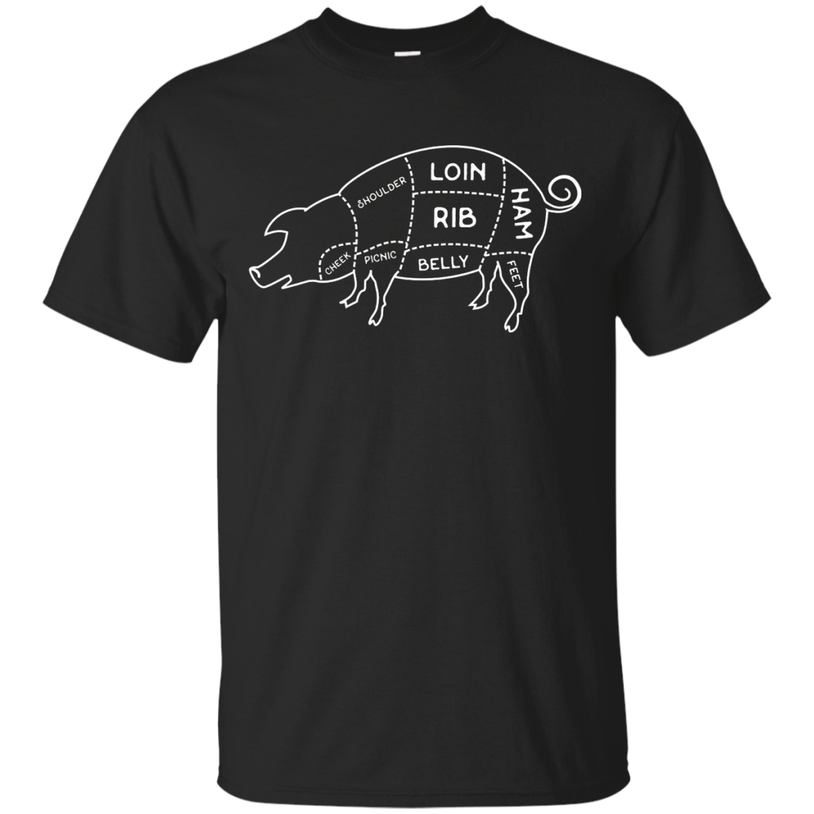 Pork Pig Butcher Cut Chart T-Shirt